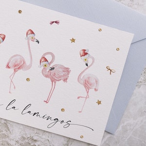 Christmas flamingo holiday card, funny printable Christmas card, printable holiday card, cute Christmas pun card, printable greeting card image 8