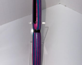 Pink and Blue laminate click pen