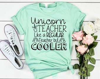 Unicorn Teacher Like a Regular Teacher but Cooler, Unicorn Teacher, Teacher Shirt, Funny Teacher Shirt, Teacher Gift, Plus Unisex Shirt