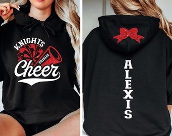 Glitter Cheer Hoodie, Cheerleader Hoodie,Cheer  Gear,Custom Cheer Hoodie, Cheer Gift, Glitter and Non Glitter Colors Available