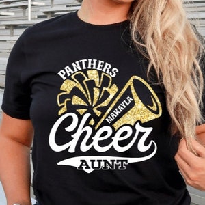 Cheer Aunt Shirt,Glitter Cheer Aunt Shirt,Cheer Aunt Tee,Cheer Aunt Shirt,Cheer Aunt Gift,Custom Cheer Shirt,Custom Name,Choose your color