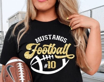 Football Shirt,Glitter Football Shirt,Football Tee,Football Shirt,Football Gift,Custom Football Shirt,Choose your color