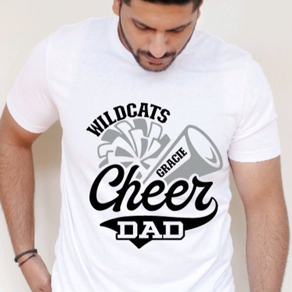 Cheer Dad Shirt,Cheer Dad Shirt,Cheer Dad Tee,Cheer Dad Shirt,Cheer Mom Gift,Custom Cheer Shirt,Custom Name,Choose your color