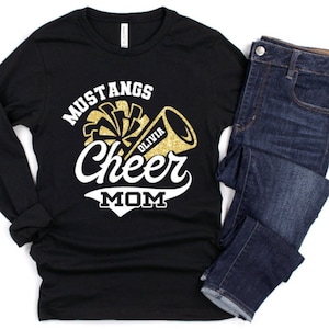 Cheer Mom Shirt,Glitter Cheer Mom Shirt Long Sleeve, Long Sleeve,Cheer Mom Tee,Cheer Mom Shirt,Cheer Mom Gift,Custom Cheer Shirt,Custom Name