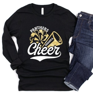 Cheer Shirt,Glitter Cheer Shirt Long Sleeve, Long Sleeve,Cheer  Tee,Cheer  Shirt,Cheer  Gift,Custom Cheer Shirt