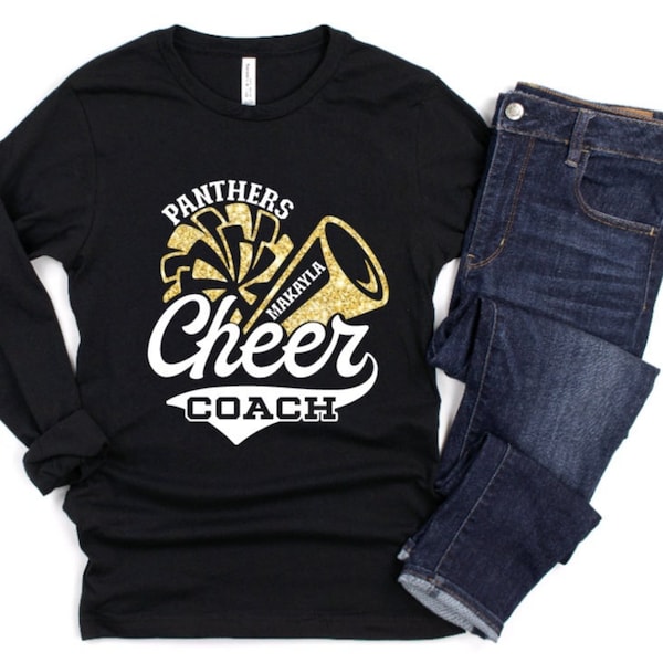 Cheer Coach Shirt,Glitter Cheer Coach Shirt Long Sleeve, Long Sleeve,Cheer Coach Tee,Cheer Coach Shirt,Cheer Coach Gift,Custom Cheer Shirt