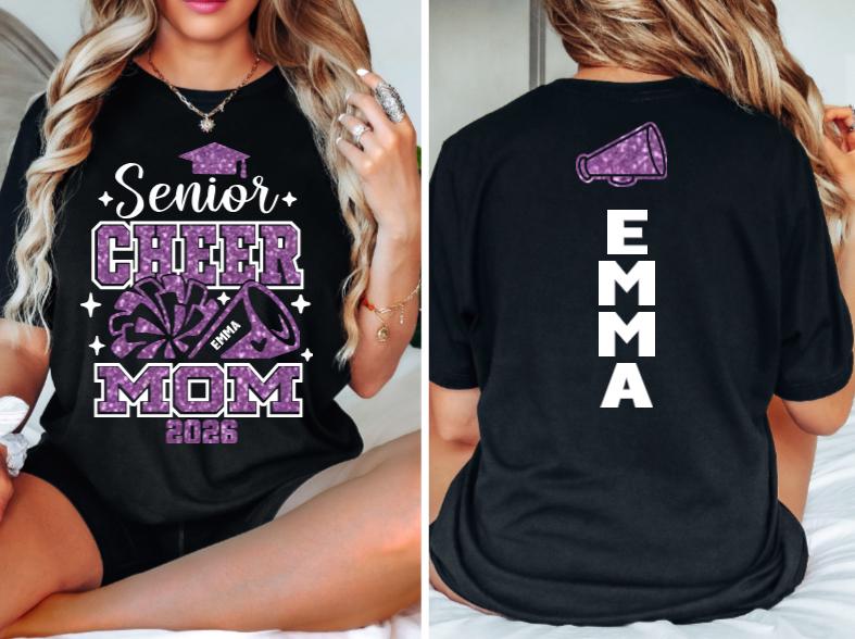 Glitter Senior Cheer Mom Shirt 2026,Glitter Senior Cheer Mom 2026 Shirt,Cheer Mom Tee,Cheer Mom,Custom Cheer Shirt,Custom Name
