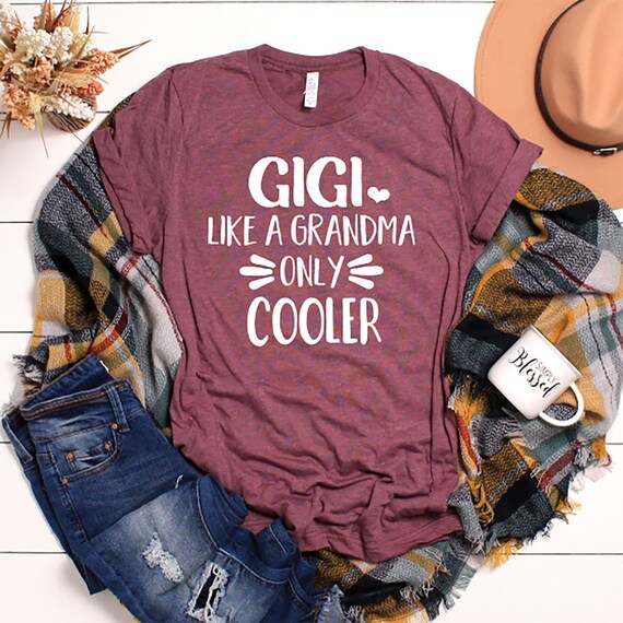 GIGI Like a Grandma only Cooler Grandma Tee Pregnancy | Etsy