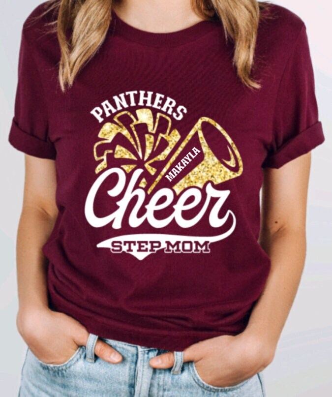 Cheer Step Mom  Shirt,Glitter Cheer Step Mom  Shirt,Cheer Step Mom Tee,Cheer Step Mom Shirt,Cheer Step Mom Gift,Custom Cheer Shirt