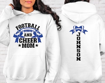 Football and Cheer Mom Hoodie,Glitter Football and Cheer Mom Hoodie,Football Mom & Cheer Mom Hoodie,Football Mom Hoodie Custom, Real Glitter