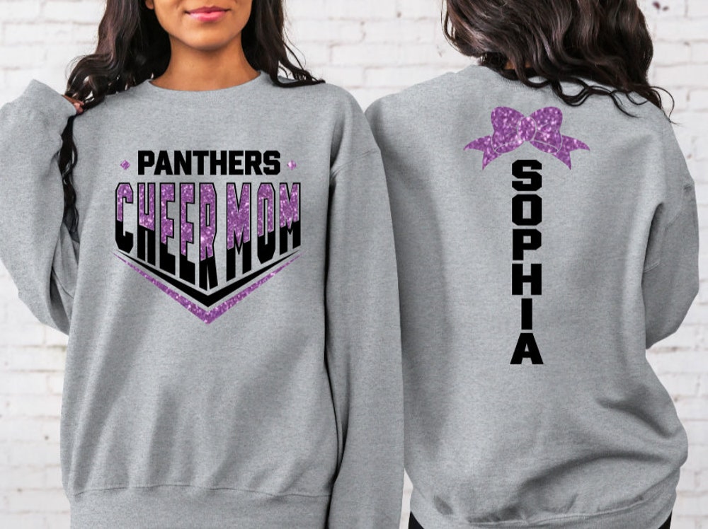 Glitter Cheer Mom Sweatshirt,Cheer Mom Sweatshirt,Cheerleader Sweatshirt,Custom Name,Cheerleader Gift,Cheer Squad Sweatshirts Sunrisetee