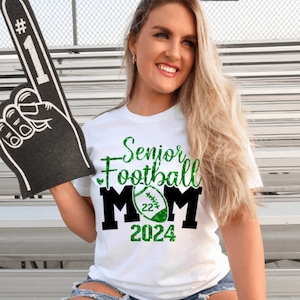 Senior Football Mom 2024 Shirt,glitter Senior Football Mom Shirt ...