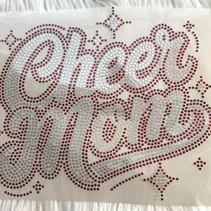 Cheer Mom Spangle Transfer, Cheer Mom Transfer,Cheer Mom Bling Transfer, Cheer Mom Design. Many Colors Available