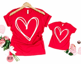 Heart Shirt, Mommy and Me Shirt, Valentine's Day Shirt, Matching Mommy and Me, Matching Valentine Shirt,  Mommy and Daughter Shirt, Kids,Mom