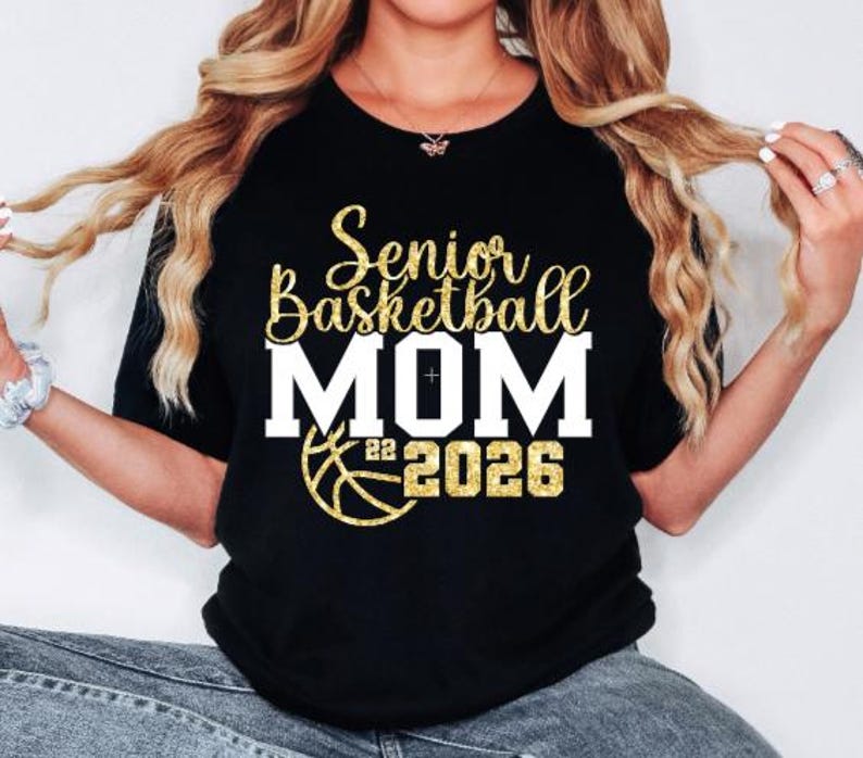 Senior Basketball Mom 2026 Shirt, Class of 2026,Glitter Senior Basketball Mom Shirt,Basketball Mom Tee,Basketball Shirt,Basketball Mom Gift image 1