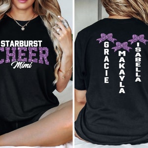 Glitter Cheer Mimi Shirt,Cheer Mimi  Shirt,Cheerleader Shirt,Custom Name,Cheerleader Gift,Squad Shirts,Cheer Spirit
