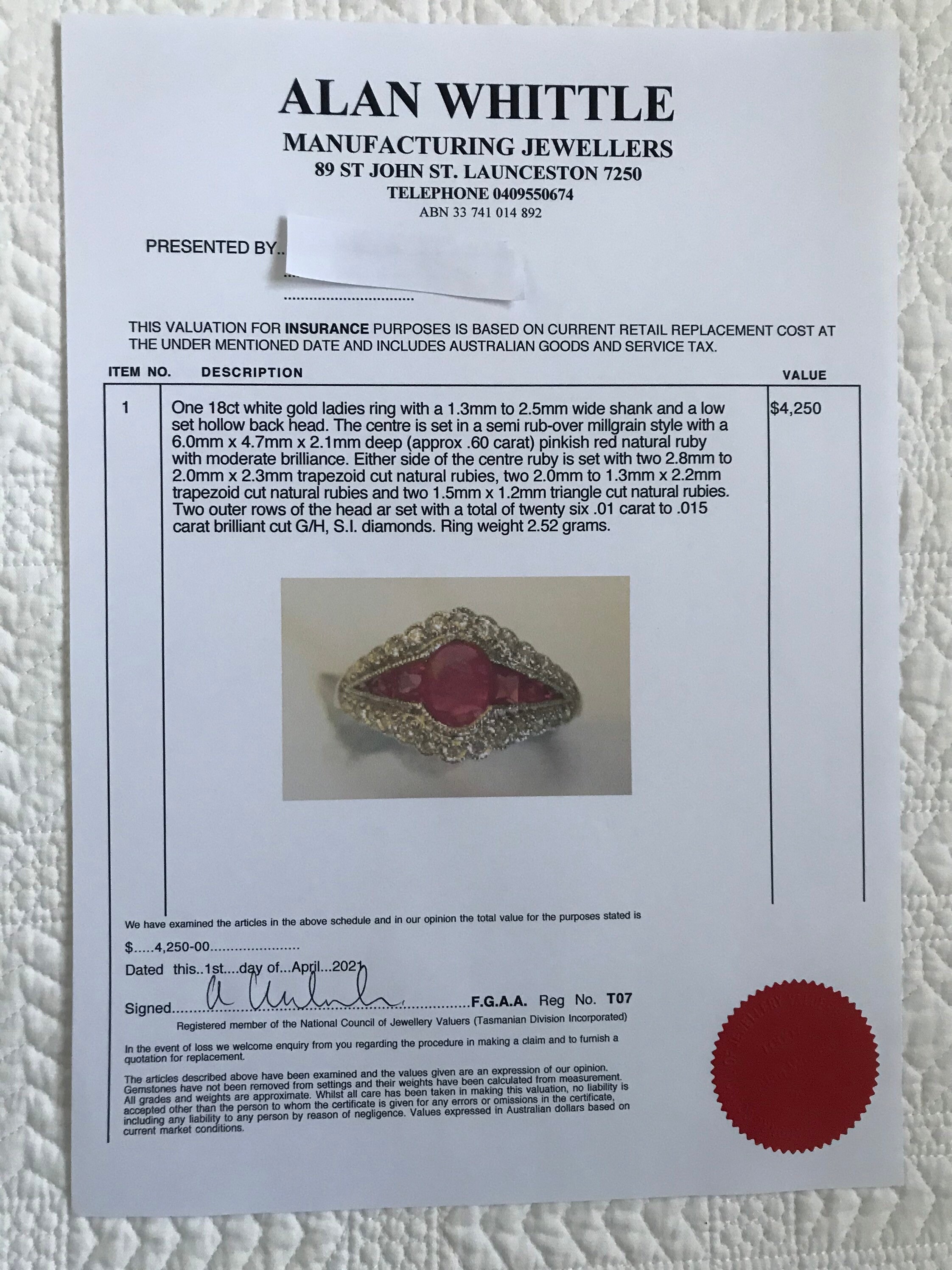 Impressive Ruby and Diamond Ring Appraisal Included Etsy