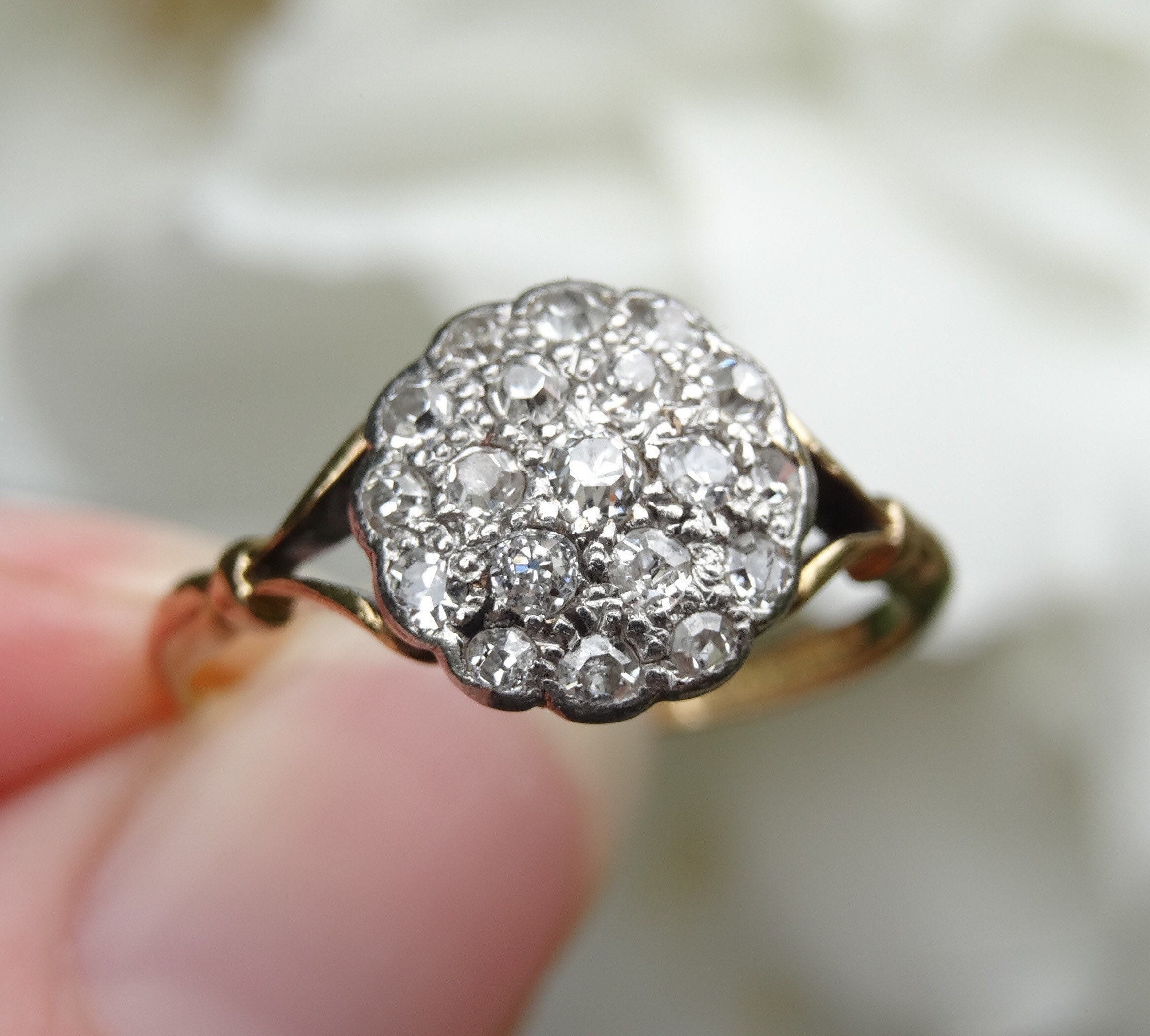 7 diamond cluster ring best sale