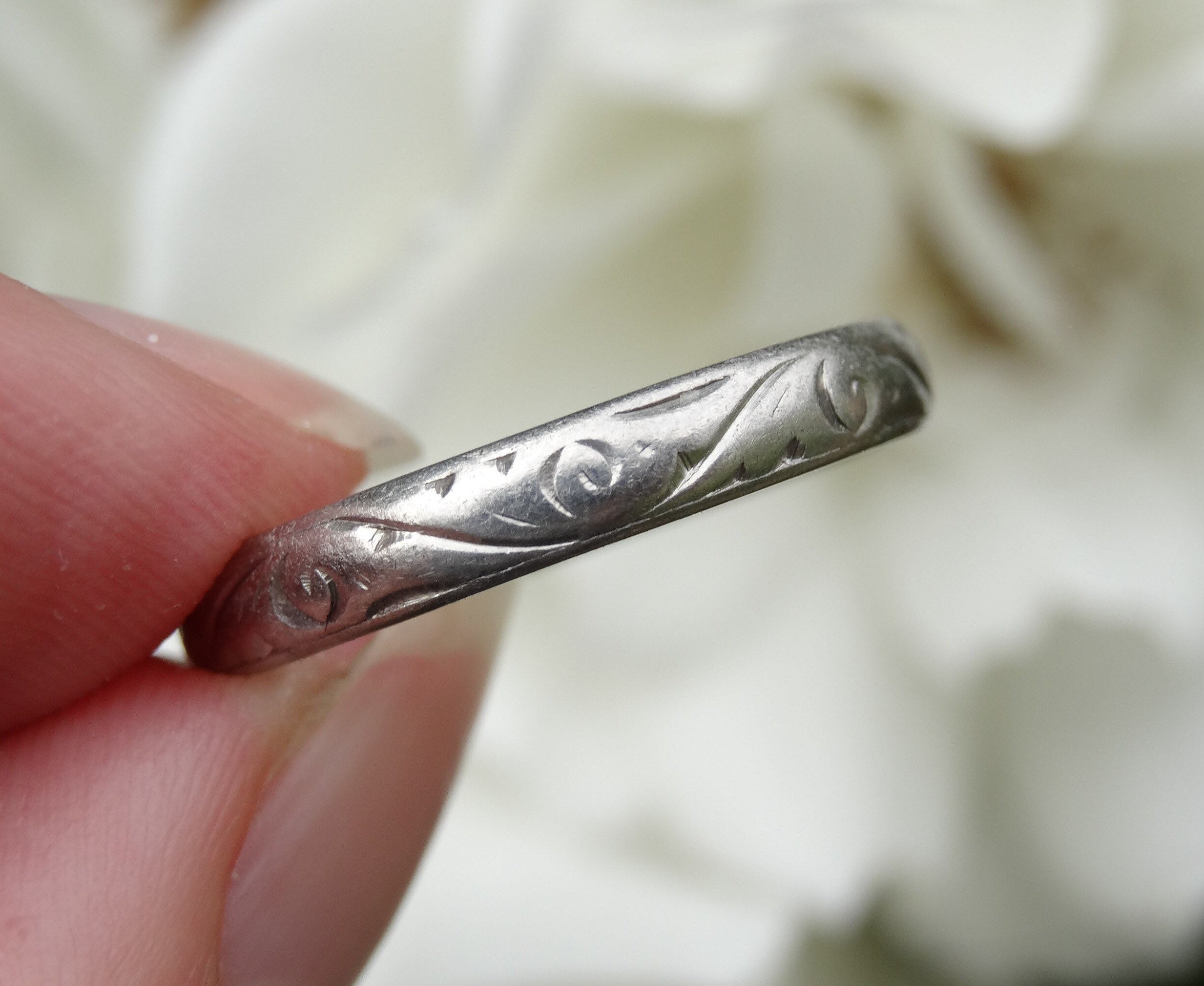 Iridium Wedding Band Etsy