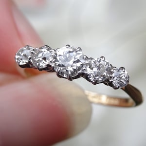 Edwardian .86 Old Cut Diamonds and 18ct Gold Engagement Ring, Appraisal included.