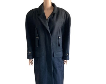 Vintage Harve Benard Coat Women 10 Full Length Benard Holtzman Black