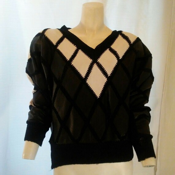 Christine Phillipe Vintage 80's Womens Black White