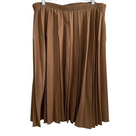 Vintage Skirt Womens Size 8 Brown Pleated Maxi Br… - image 2