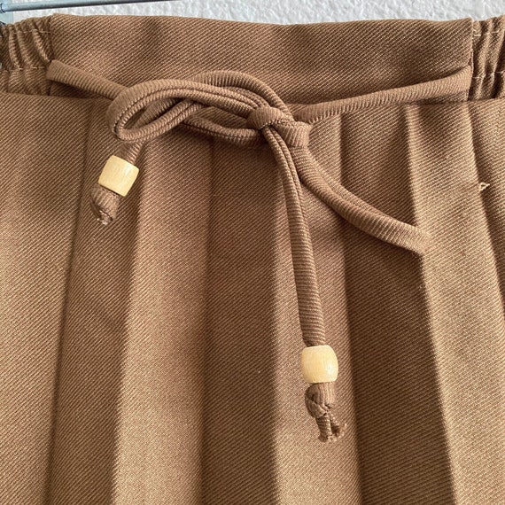 Vintage Skirt Womens Size 8 Brown Pleated Maxi Br… - image 5