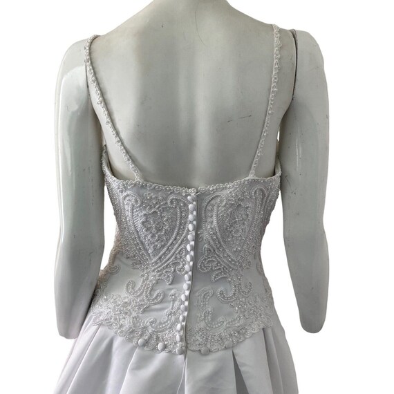 St Tropez Wedding Dress Beaded Bodice Long Train … - image 10