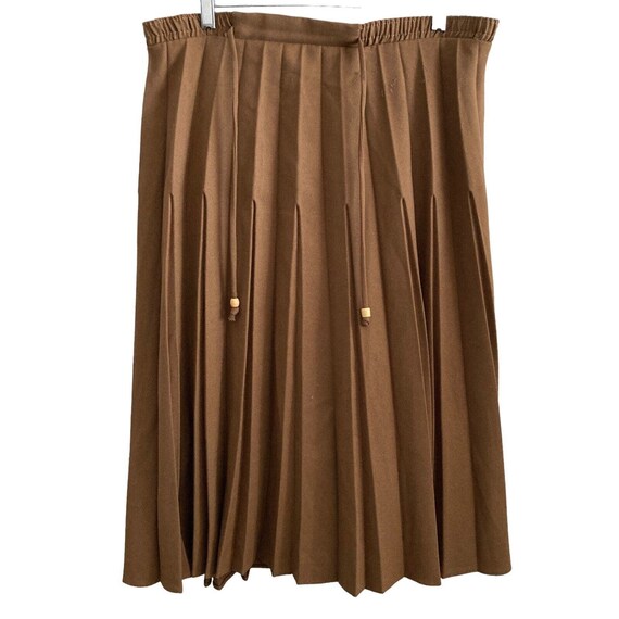 Vintage Skirt Womens Size 8 Brown Pleated Maxi Br… - image 6