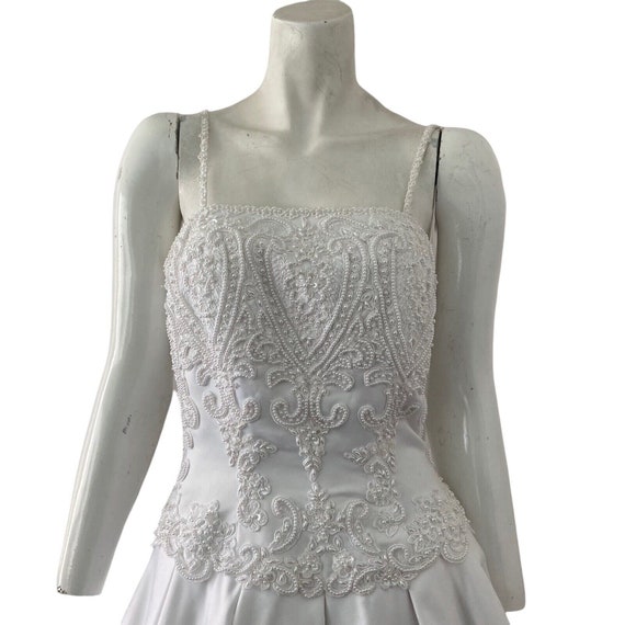 St Tropez Wedding Dress Beaded Bodice Long Train … - image 2