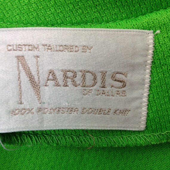 Vintage 60s Nardis of Dallas Green Double Knit Sl… - image 2