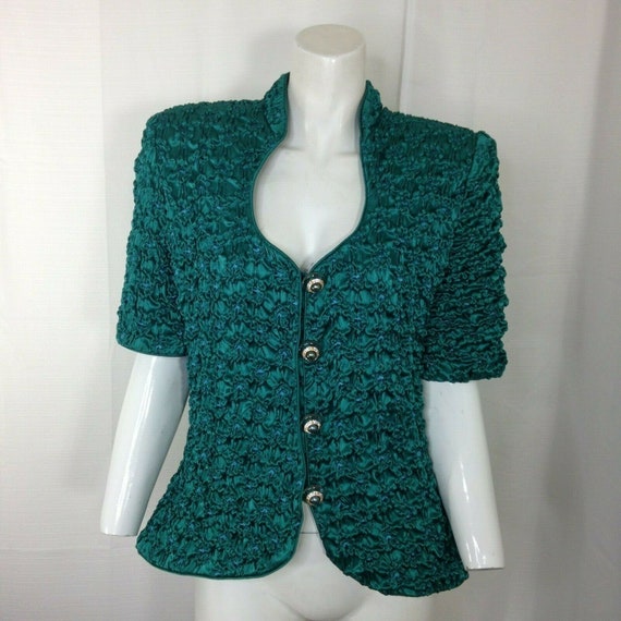 Vintage Karen Lawrence by Matthew Womens Teal Gre… - image 1