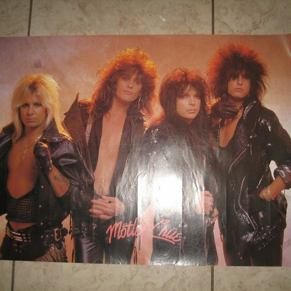 Rare Vintage Original Motley Crue 1987 Poster Funky 22X34 VTG Guns n Roses Ratt