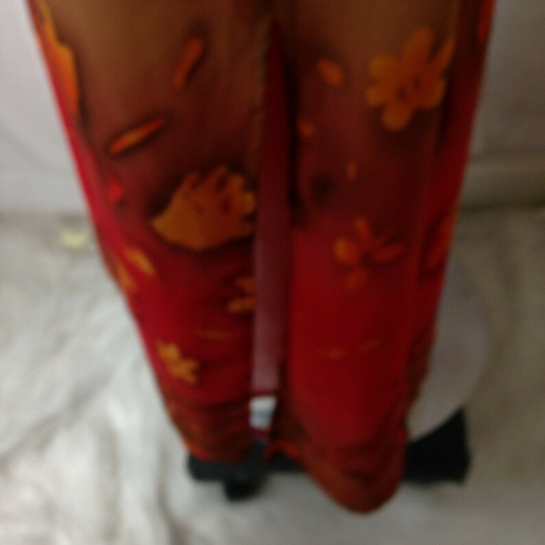 Vintage Esmeralda Fashions Womens Reddish Orange Floral Maxi Sun Dress Large