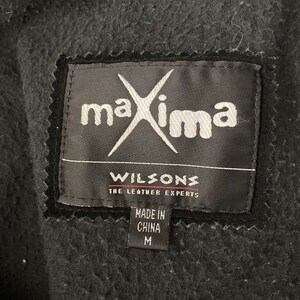 Vintage Maxima Wilsons Leather Suede Overcoat WoMen's Medium Black Hooded image 3