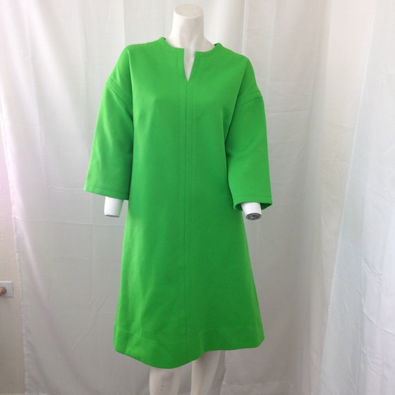 Vintage 60s Nardis of Dallas Green Double Knit Sl… - image 1