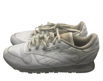 Vintage Reebok Classic Leather Shoes Women’s 10 White Retro Sneakers