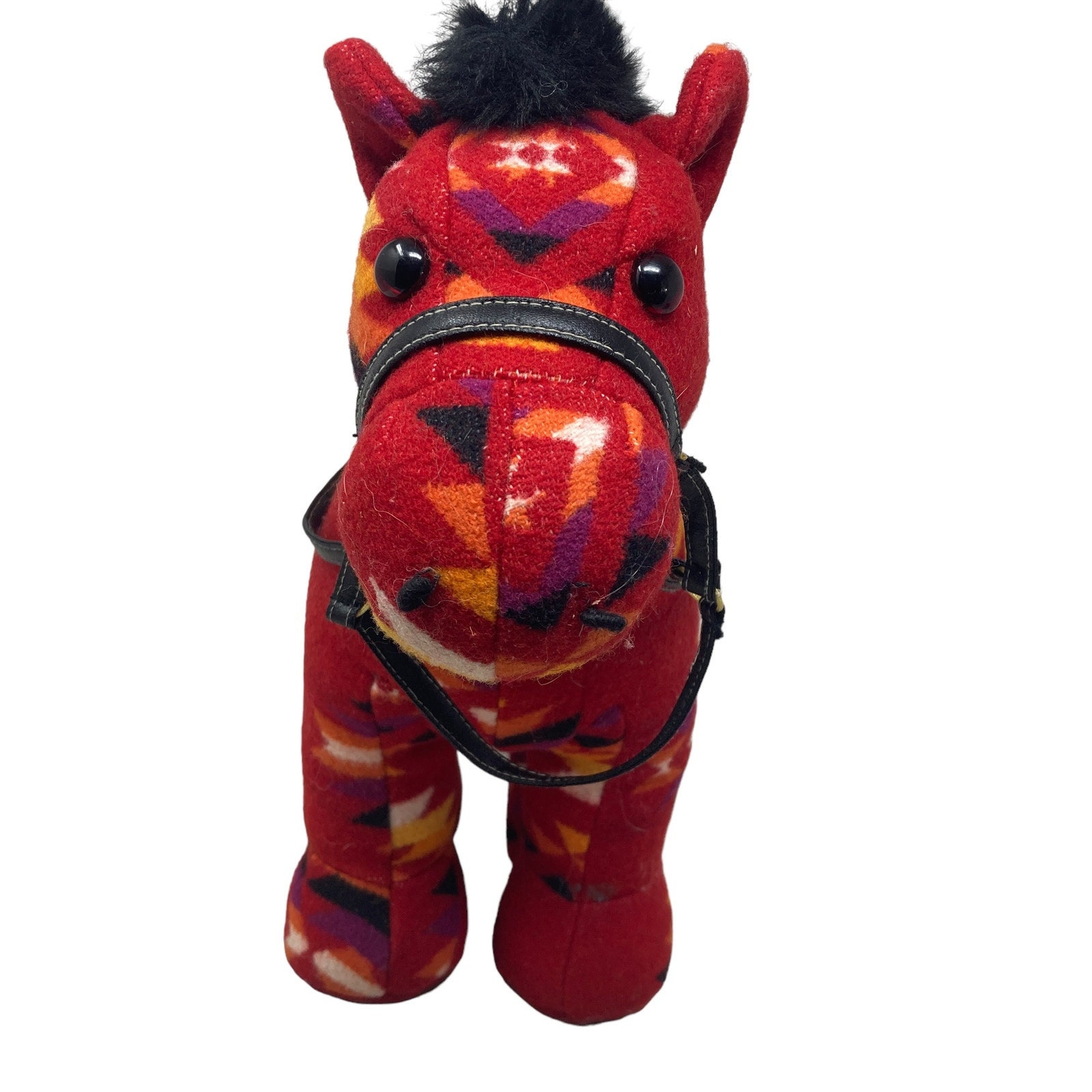 Pendleton Gund Franklin Horse Wool Cotton Stuffed Animal Plush Red