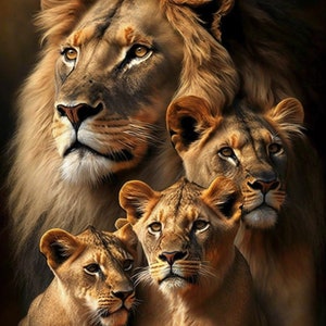 Strength in Unity - Lion family #4 Digital Print