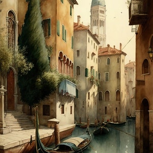 Vintage Venice Italy scene #1 Digital Print