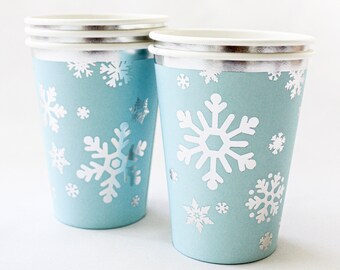 Winter ONEderland Cups/Winter ONEderland Hot Chocolate Bar/Snowflakes Cups/Winter Wonderland Cups/Winter Onederland Party Supplies