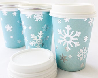 Winter ONEderland Cups/Winter ONEderland Hot Chocolate Bar/Snowflakes Cups/Winter Wonderland Cups/Winter Onederland Party Supplies