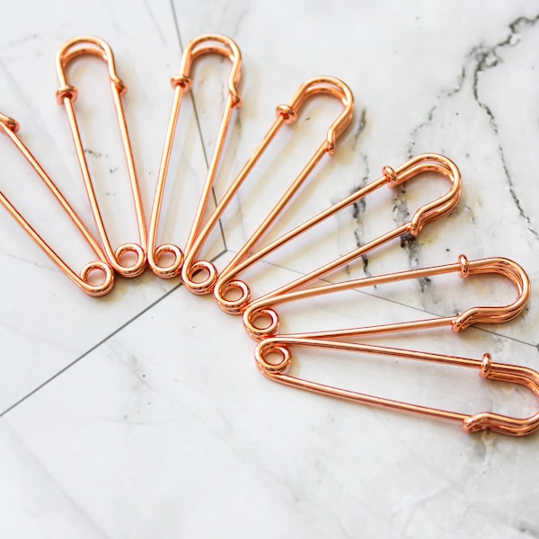 Jumbo Safety Pins/2” Rose Gold Safety Pins/Safety Pins/Rose Gold Jumbo Safety Pins/Rose Gold Large Safety Pins/Giant Safety Pins