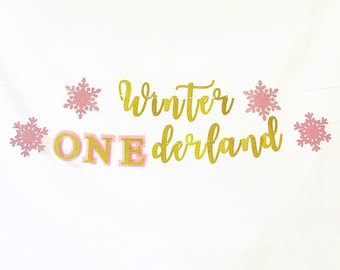Winter ONEderland Banner/Winter Wonderland Banner/Winter ONEderland Decorations Girl/1st Birthday Banner/Winter Wonderland sign/ONE Banner