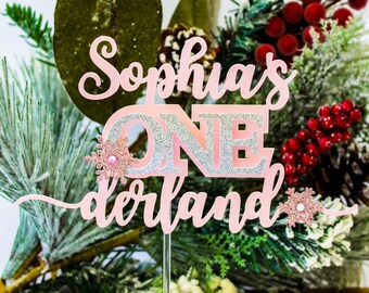 Winter ONEderland Cake Topper/Winter Wonderland Cake topper/Winter Onderland Decorations Girl/1st Birthday Cake Topper/Winter ONEderland