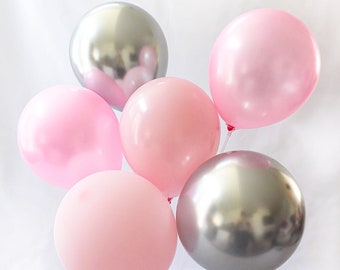 Pink and Silver Balloons/Winter ONEderland Balloons/Winter Wonderland Balloons/Winter Birthday Party/Winter Wonderland Baby Shower Décor