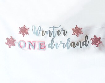 Winter ONEderland Banner/Winter Wonderland Banner/Winter ONEderland Decorations Girl/1st Birthday Banner/Winter Wonderland sign/ONE Banner