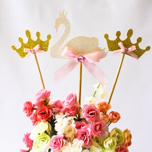 Pink & Gold Swan Honeycomb Centerpiece - 10 Inch Tall, For Birthday Parties & Baby Showers - View #11