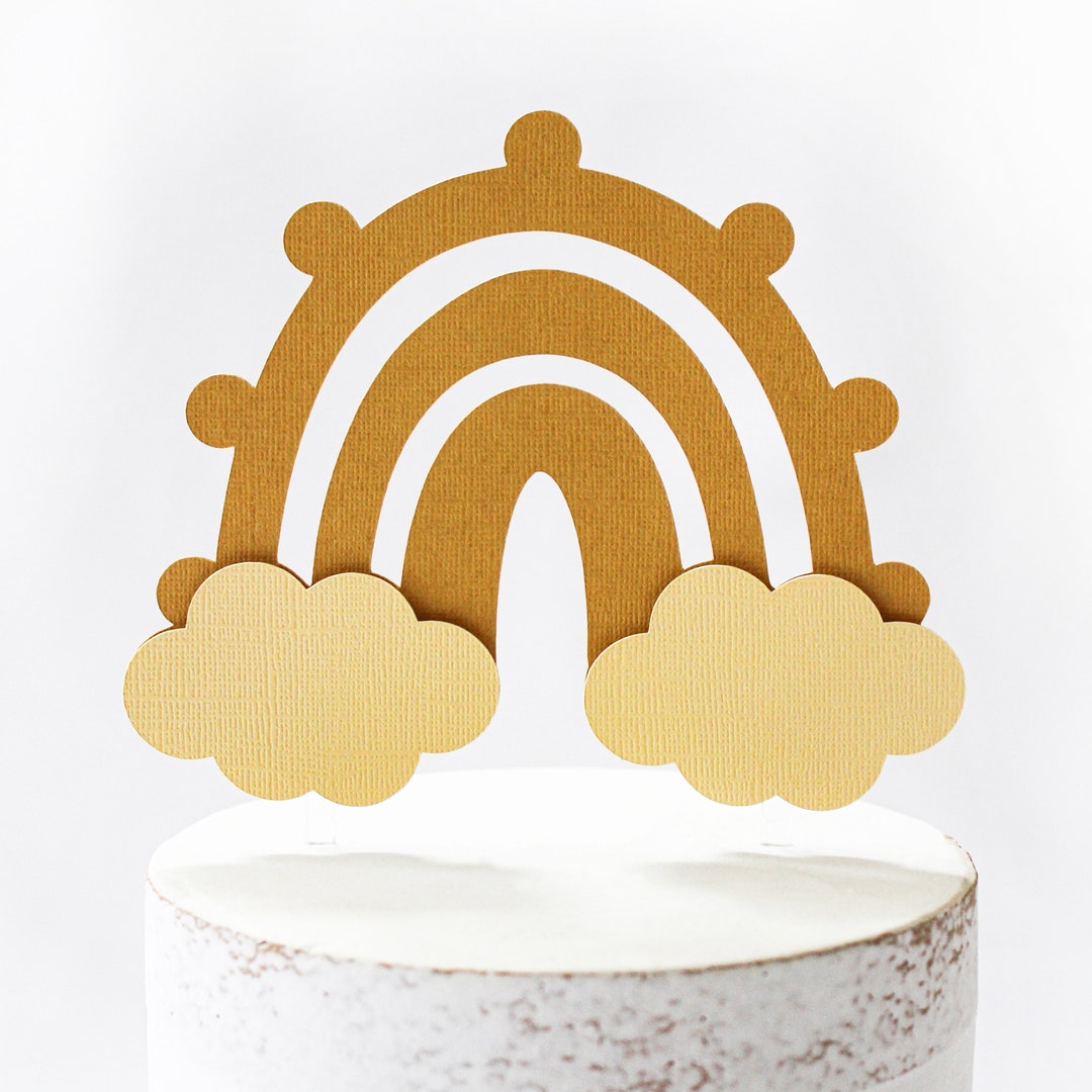 Boho Rainbow Cake Topper/brown Boho Cake Topper/brown Boho Birthday ...